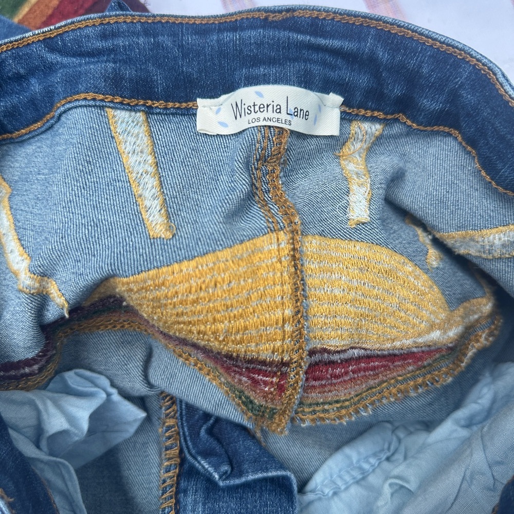 Blue Jeans With Multicolor Patchwork - image 2